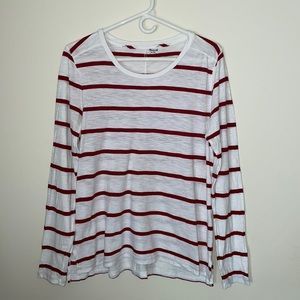 Madewell Long Sleeve Tee White with Red Stripes Size XL